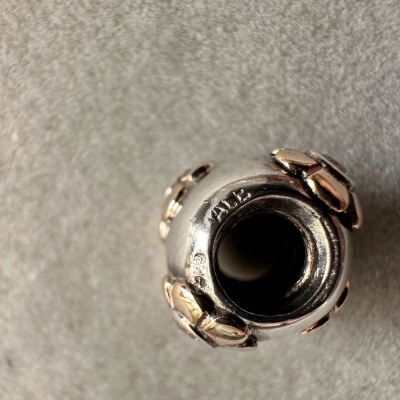 Pandora Silver and Gold Bracelet Charm with Floral Design - Picture 5 of 8